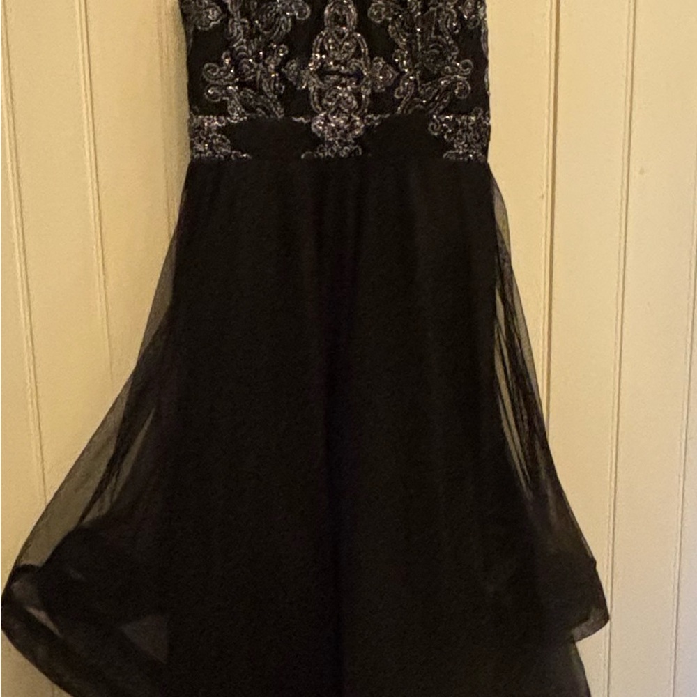 jcpenney Black Embellished Tulle Party Dress